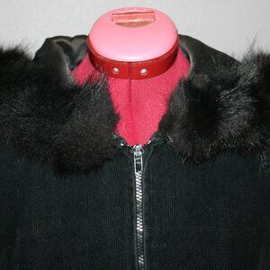 Vintage Ladies Billiana Black Velour Bomber Jacket – Size Small